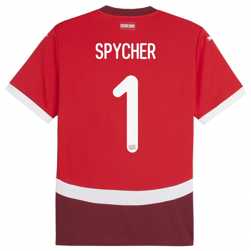 Hombre Camiseta Suiza Tim Spycher #1 Rojo 1ª Equipación 24-26 La Camisa Perú