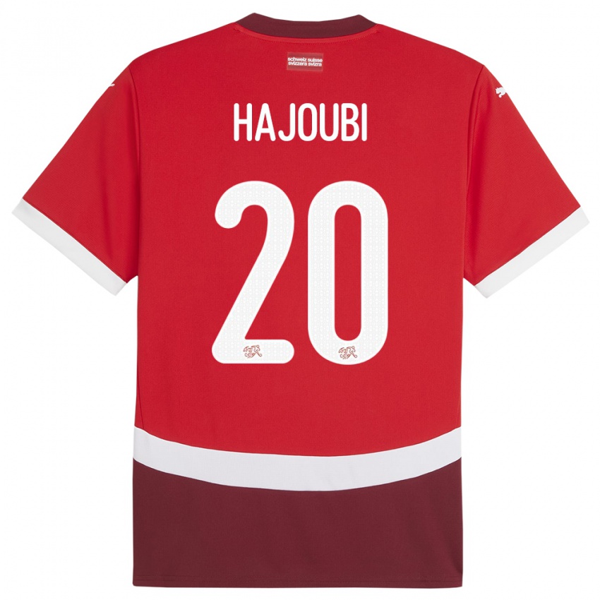 Hombre Camiseta Suiza Amin Hajoubi #20 Rojo 1ª Equipación 24-26 La Camisa Perú