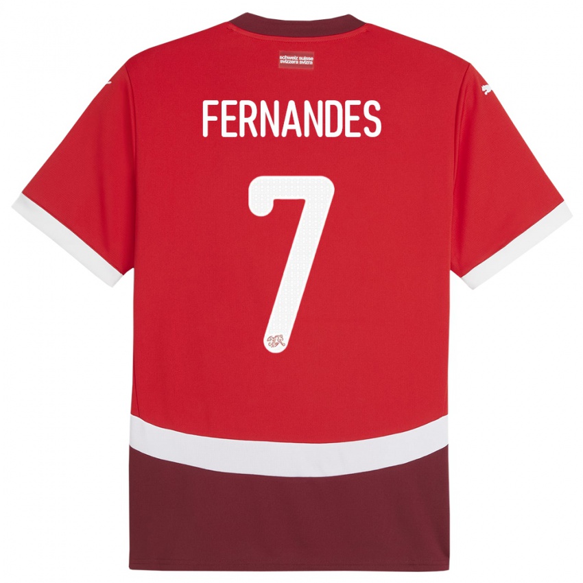 Hombre Camiseta Suiza Ruben Fernandes #7 Rojo 1ª Equipación 24-26 La Camisa Perú