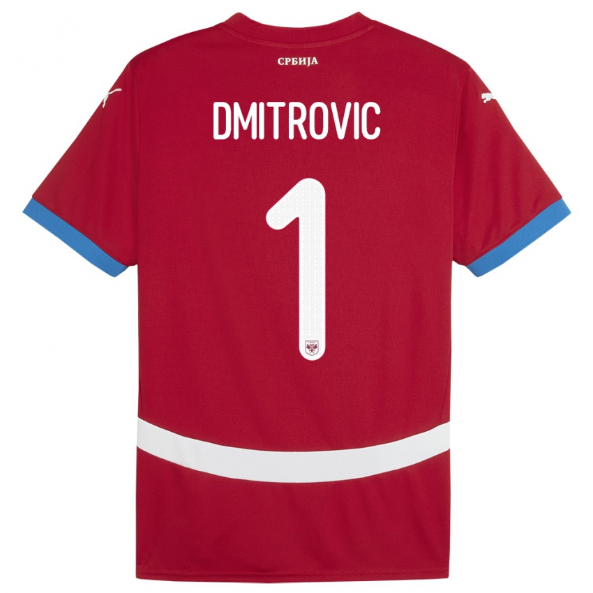 Hombre Camiseta Serbia Marko Dmitrovic #1 Rojo 1ª Equipación 24-26 La Camisa Perú