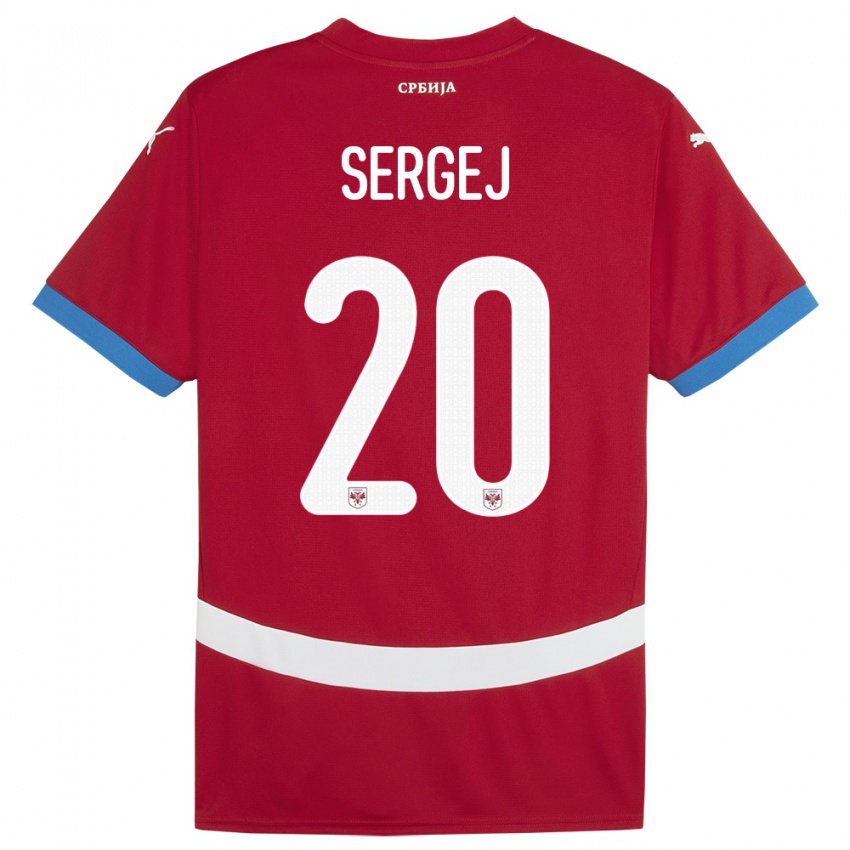 Hombre Camiseta Serbia Sergej Milinkovic-Savic #20 Rojo 1ª Equipación 24-26 La Camisa Perú