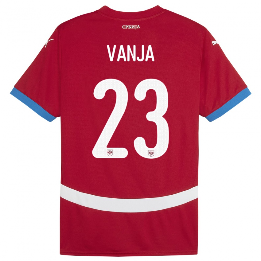 Hombre Camiseta Serbia Vanja Milinkovic-Savic #23 Rojo 1ª Equipación 24-26 La Camisa Perú