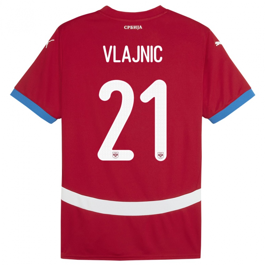 Hombre Camiseta Serbia Tyla Jay Vlajnic #21 Rojo 1ª Equipación 24-26 La Camisa Perú