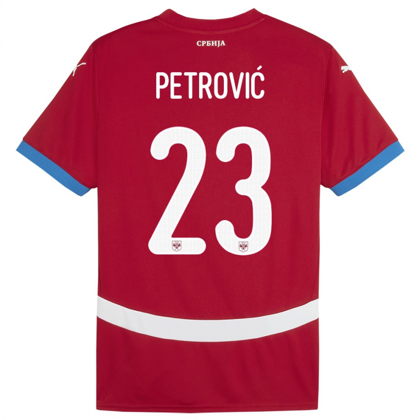 Hombre Camiseta Serbia Jovana Petrovic #23 Rojo 1ª Equipación 24-26 La Camisa Perú