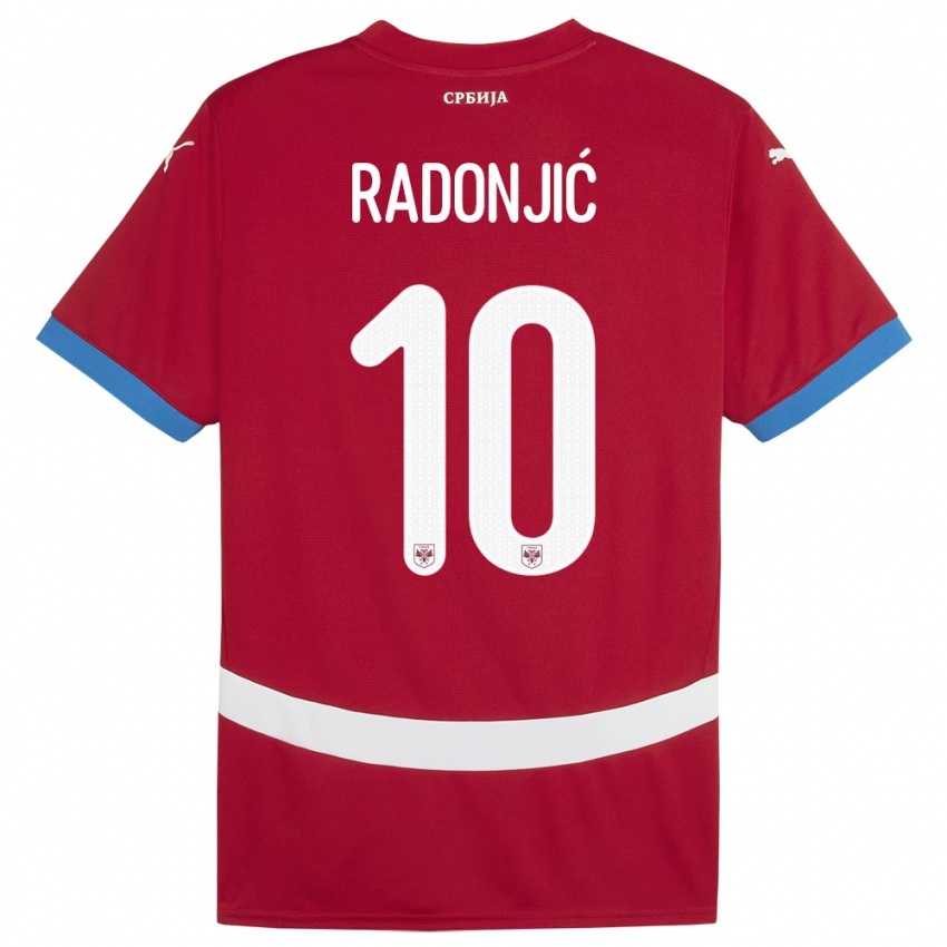 Hombre Camiseta Serbia Mateja Radonjic #10 Rojo 1ª Equipación 24-26 La Camisa Perú