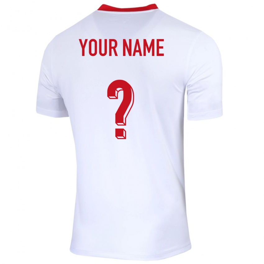 Hombre Camiseta Polonia Su Nombre #0 Blanco 1ª Equipación 24-26 La Camisa Perú
