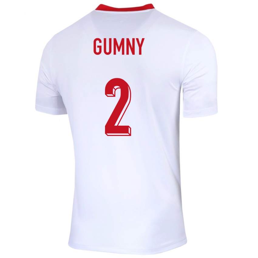 Hombre Camiseta Polonia Robert Gumny #2 Blanco 1ª Equipación 24-26 La Camisa Perú