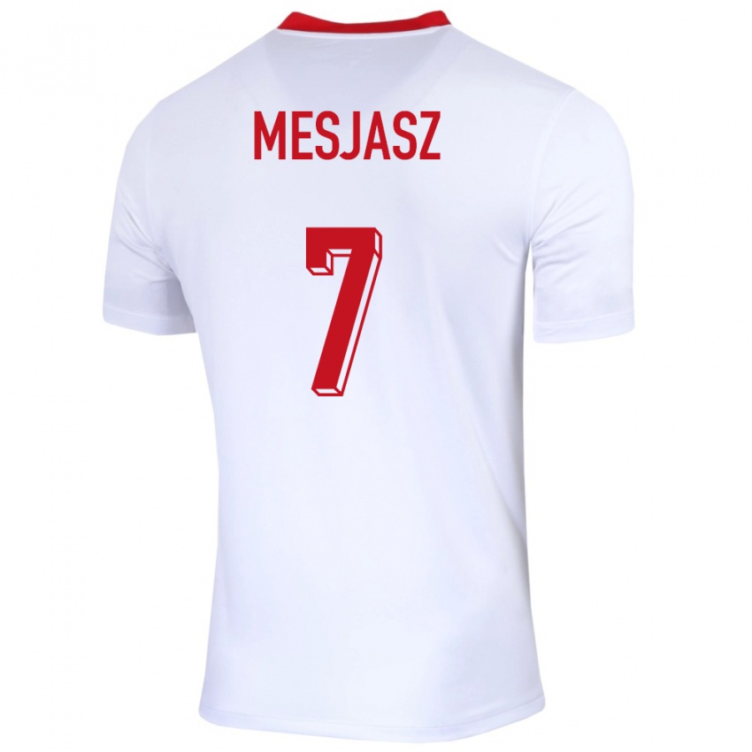 Hombre Camiseta Polonia Malgorzata Mesjasz #7 Blanco 1ª Equipación 24-26 La Camisa Perú