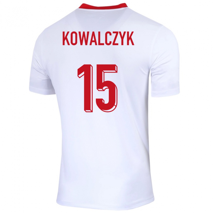 Hombre Camiseta Polonia Mateusz Kowalczyk #15 Blanco 1ª Equipación 24-26 La Camisa Perú