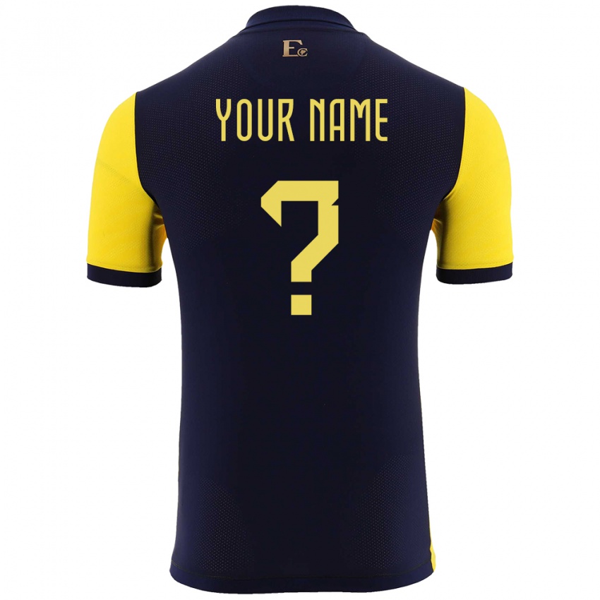 Hombre Camiseta Ecuador Su Nombre #0 Amarillo 1ª Equipación 24-26 La Camisa Perú