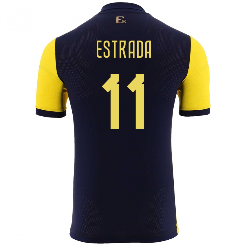 Hombre Camiseta Ecuador Michael Estrada #11 Amarillo 1ª Equipación 24-26 La Camisa Perú