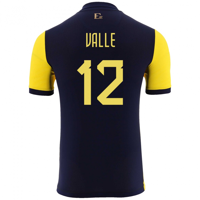 Hombre Camiseta Ecuador Gonzalo Valle #12 Amarillo 1ª Equipación 24-26 La Camisa Perú