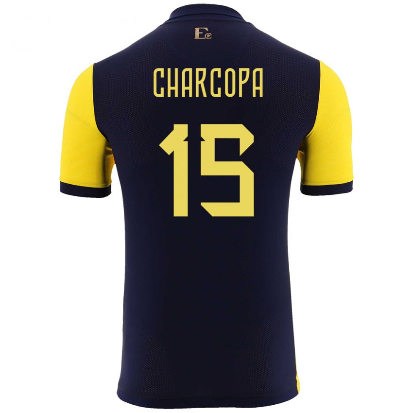 Hombre Camiseta Ecuador Nicole Charcopa #15 Amarillo 1ª Equipación 24-26 La Camisa Perú