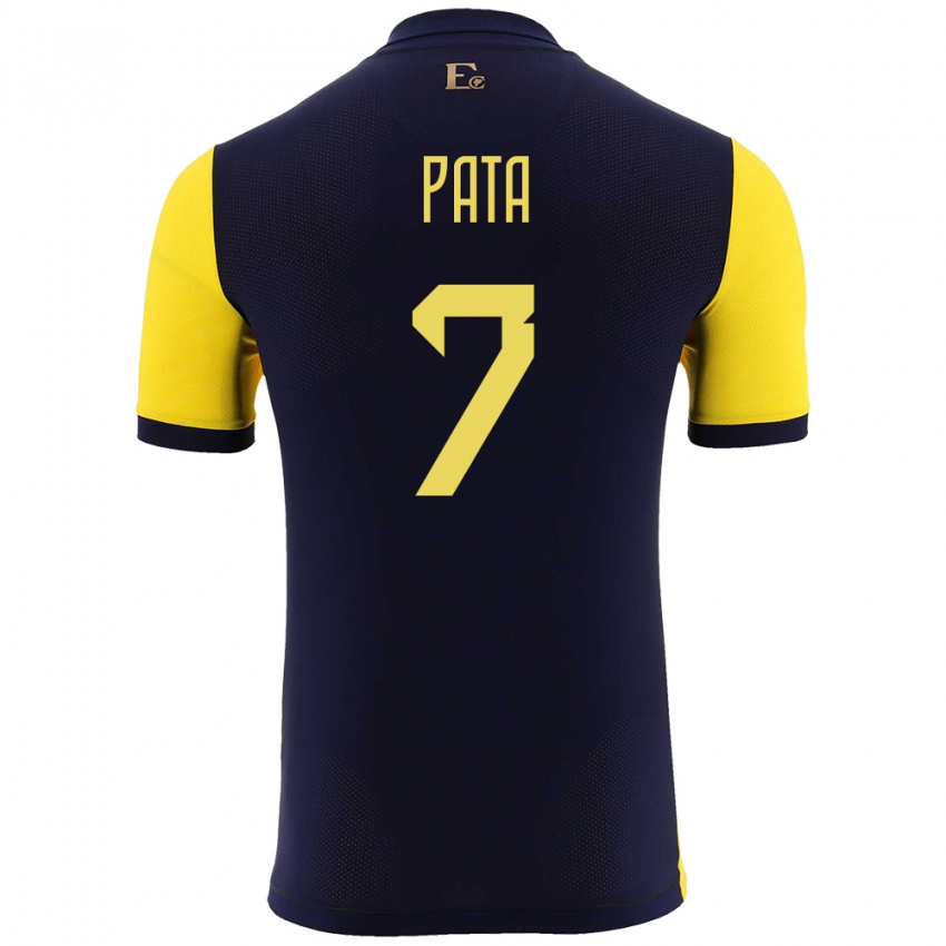 Hombre Camiseta Ecuador Emerson Pata #7 Amarillo 1ª Equipación 24-26 La Camisa Perú