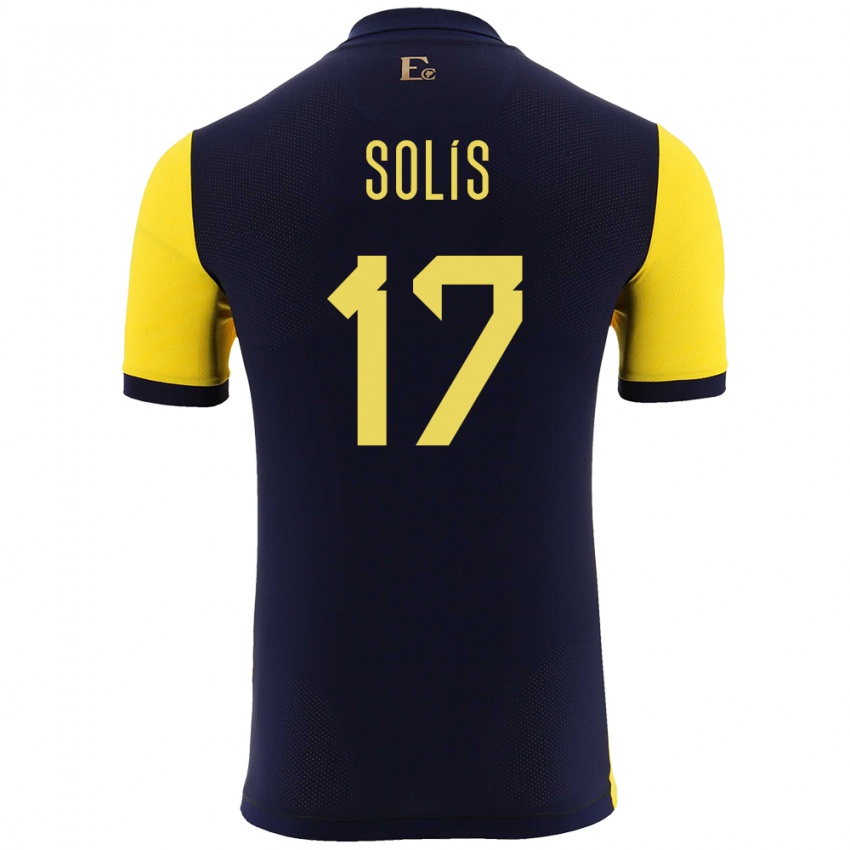 Hombre Camiseta Ecuador Mathias Solis #17 Amarillo 1ª Equipación 24-26 La Camisa Perú