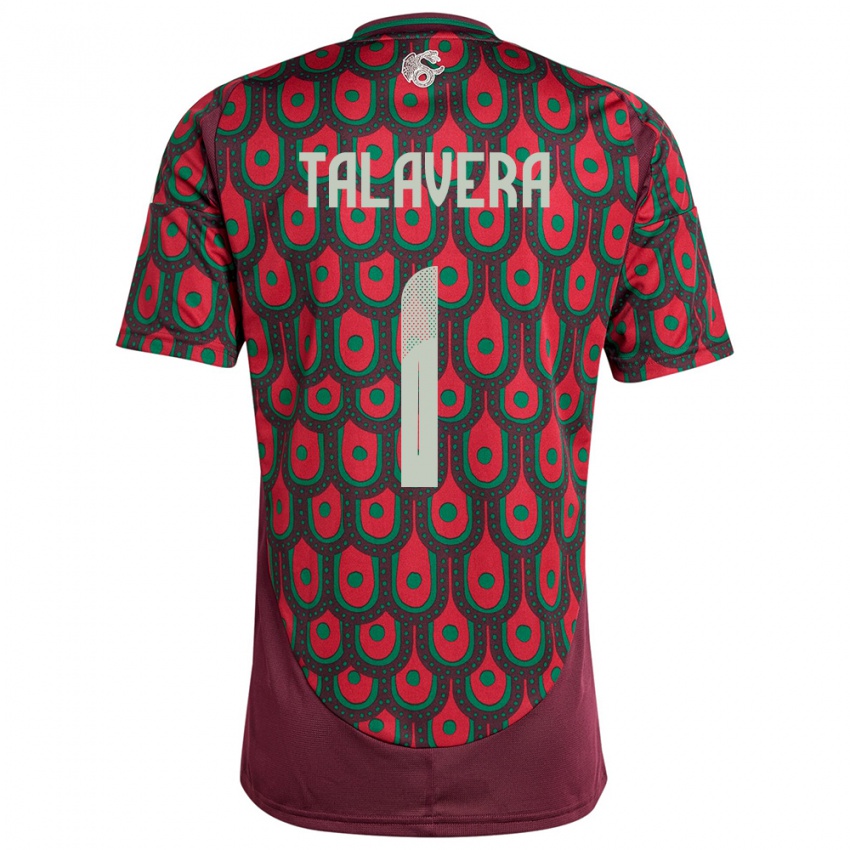 Hombre Camiseta México Alfredo Talavera #1 Granate 1ª Equipación 24-26 La Camisa Perú