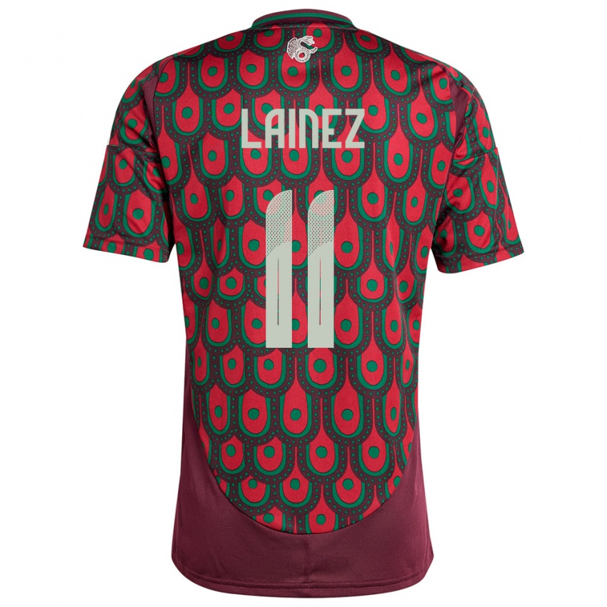 Hombre Camiseta México Diego Lainez #11 Granate 1ª Equipación 24-26 La Camisa Perú