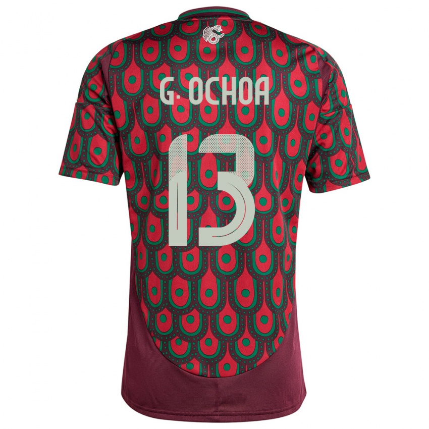 Hombre Camiseta México Guillermo Ochoa #13 Granate 1ª Equipación 24-26 La Camisa Perú
