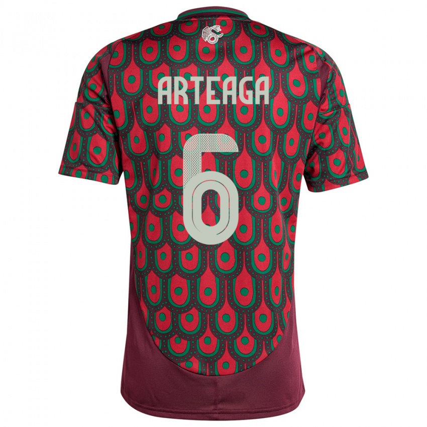 Hombre Camiseta México Gerardo Arteaga #6 Granate 1ª Equipación 24-26 La Camisa Perú