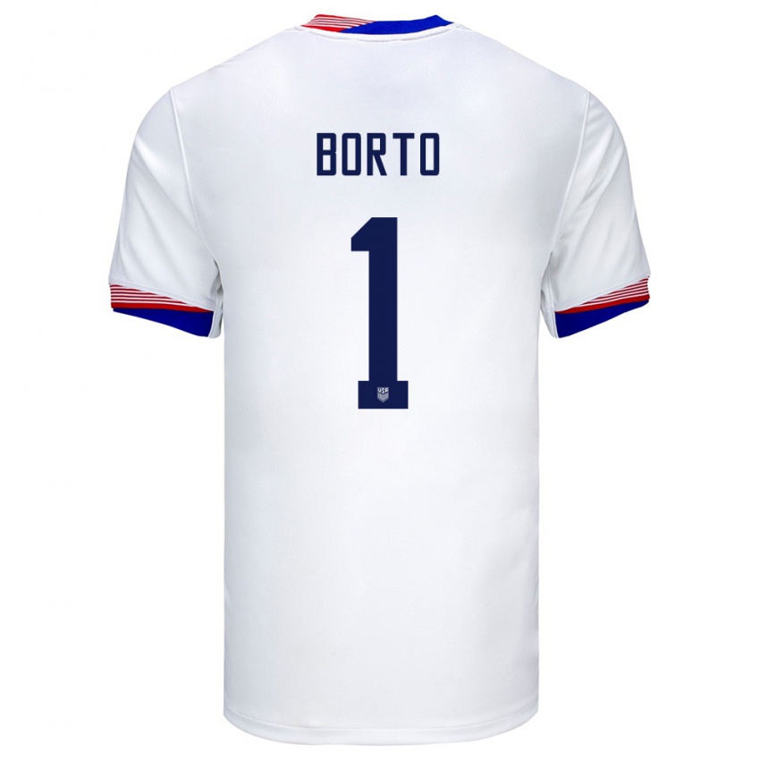 Hombre Camiseta Estados Unidos Alexander Borto #1 Blanco 1ª Equipación 24-26 La Camisa Perú