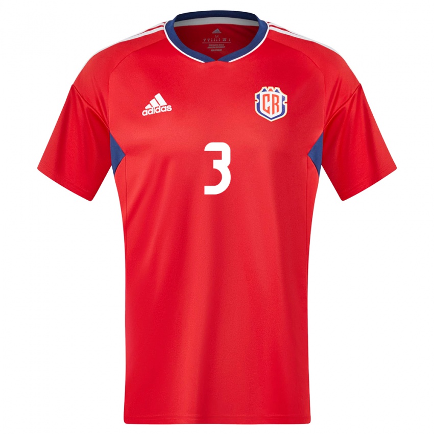 Hombre Camiseta Costa Rica Maria Coto #3 Rojo 1ª Equipación 24-26 La Camisa Perú