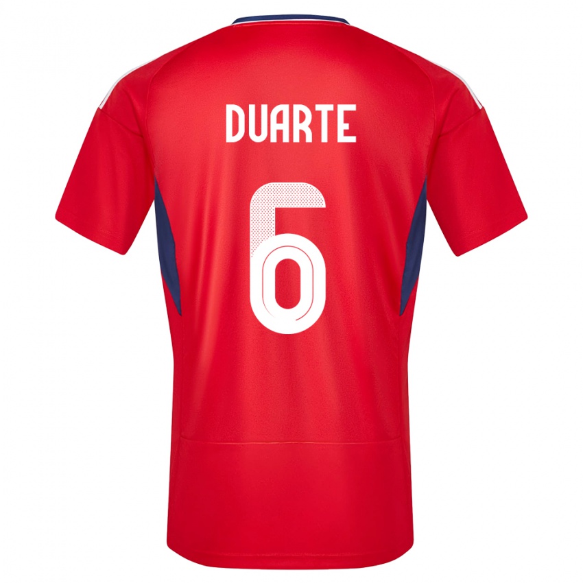 Hombre Camiseta Costa Rica Oscar Duarte #6 Rojo 1ª Equipación 24-26 La Camisa Perú