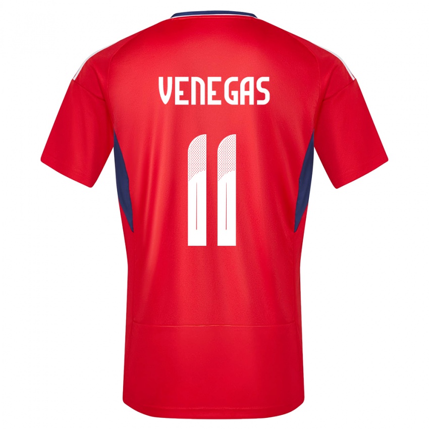 Hombre Camiseta Costa Rica Johan Venegas #11 Rojo 1ª Equipación 24-26 La Camisa Perú