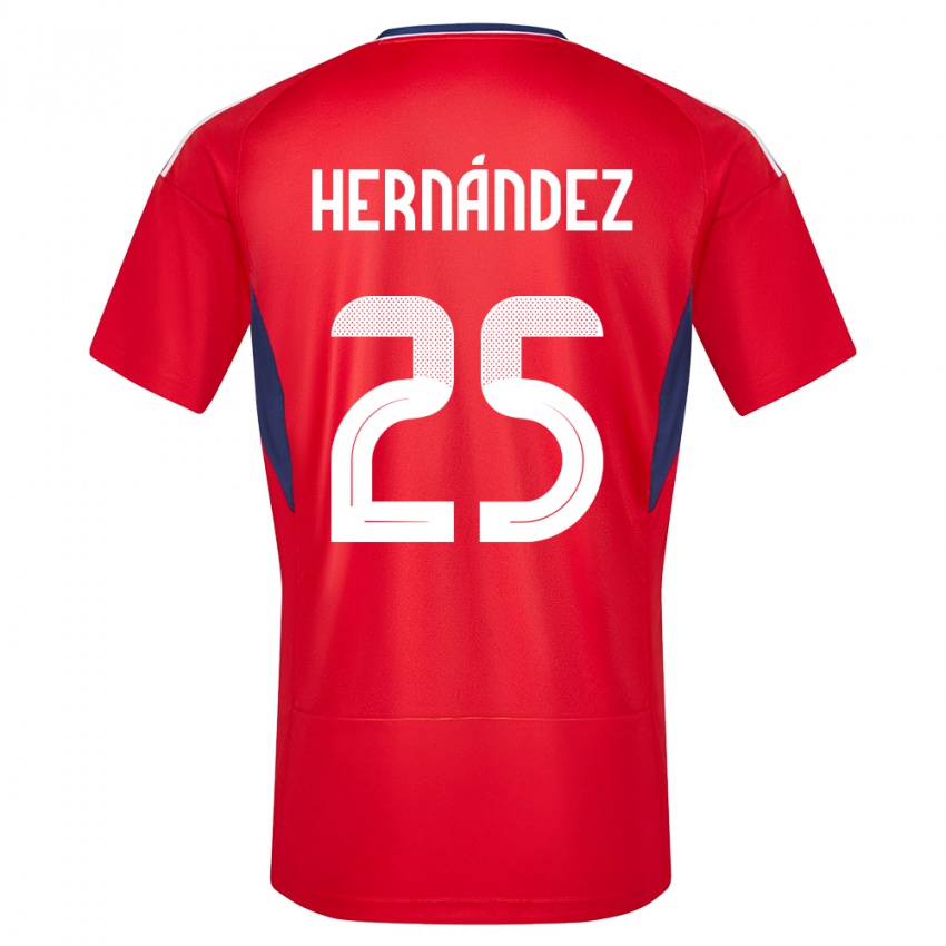 Hombre Camiseta Costa Rica Anthony Hernandez #25 Rojo 1ª Equipación 24-26 La Camisa Perú