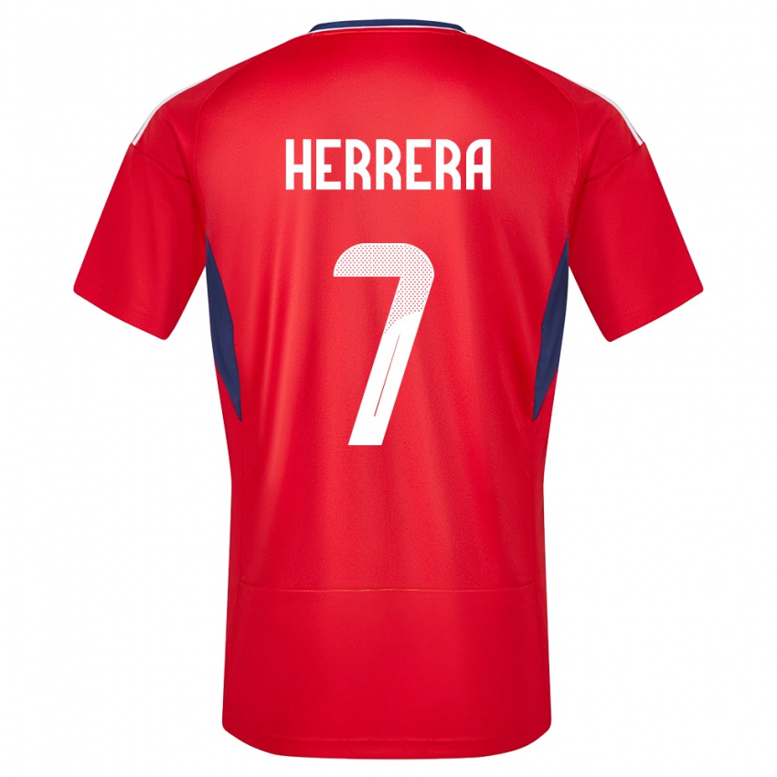 Hombre Camiseta Costa Rica Melissa Herrera #7 Rojo 1ª Equipación 24-26 La Camisa Perú