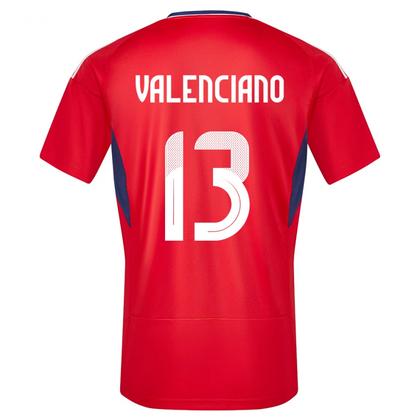 Hombre Camiseta Costa Rica Emilie Valenciano #13 Rojo 1ª Equipación 24-26 La Camisa Perú