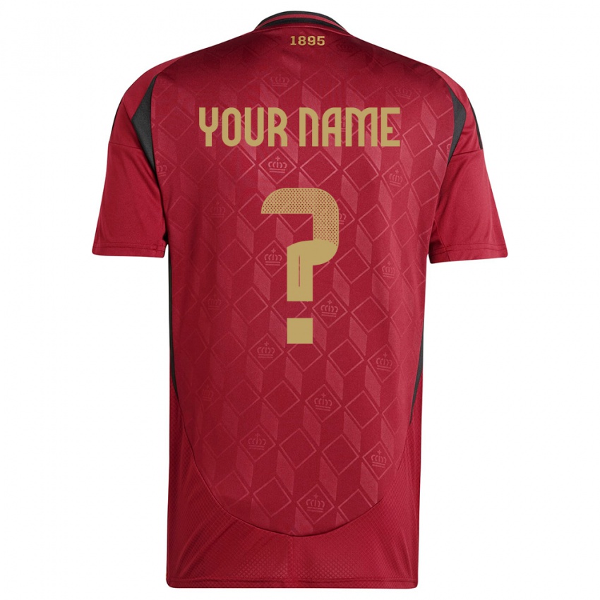 Hombre Camiseta Bélgica Su Nombre #0 Borgoña 1ª Equipación 24-26 La Camisa Perú