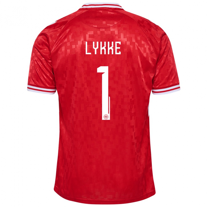 Hombre Camiseta Dinamarca William Lykke #1 Rojo 1ª Equipación 24-26 La Camisa Perú