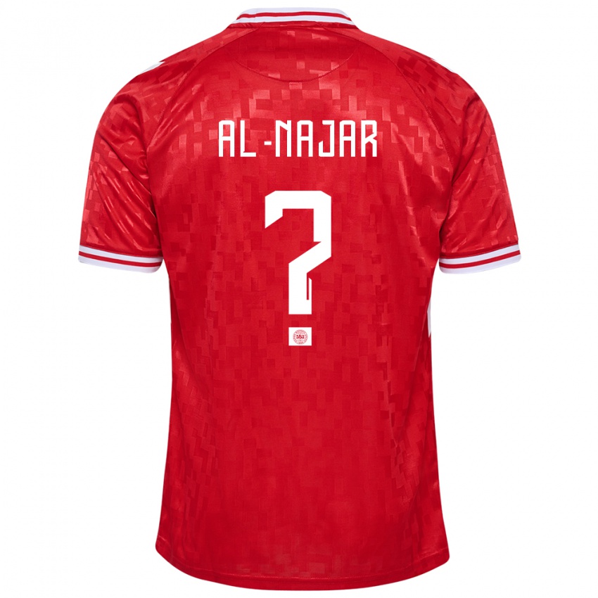 Hombre Camiseta Dinamarca Ali Al-Najar #0 Rojo 1ª Equipación 24-26 La Camisa Perú