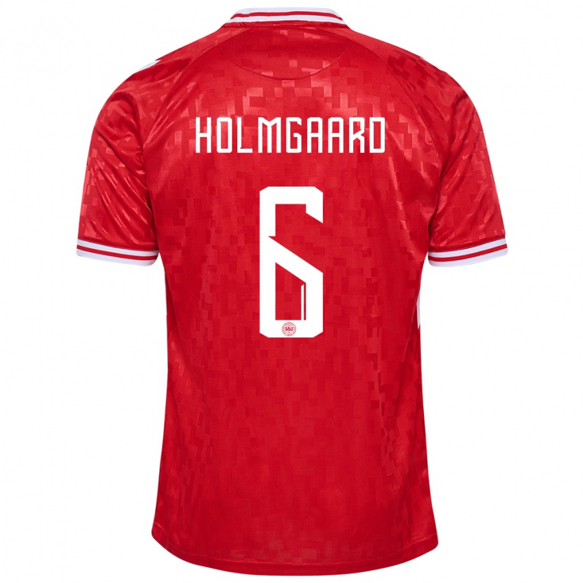 Hombre Camiseta Dinamarca Karen Holmgaard #6 Rojo 1ª Equipación 24-26 La Camisa Perú