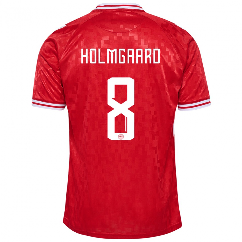 Hombre Camiseta Dinamarca Sara Holmgaard #8 Rojo 1ª Equipación 24-26 La Camisa Perú