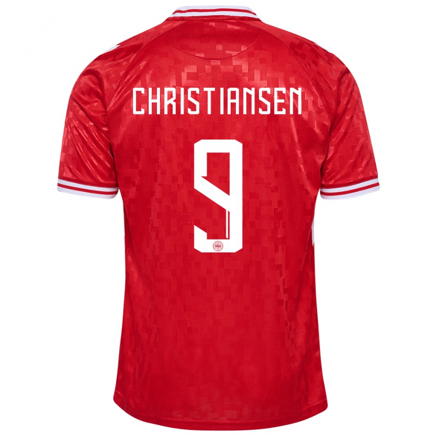 Hombre Camiseta Dinamarca Nanna Christiansen #9 Rojo 1ª Equipación 24-26 La Camisa Perú