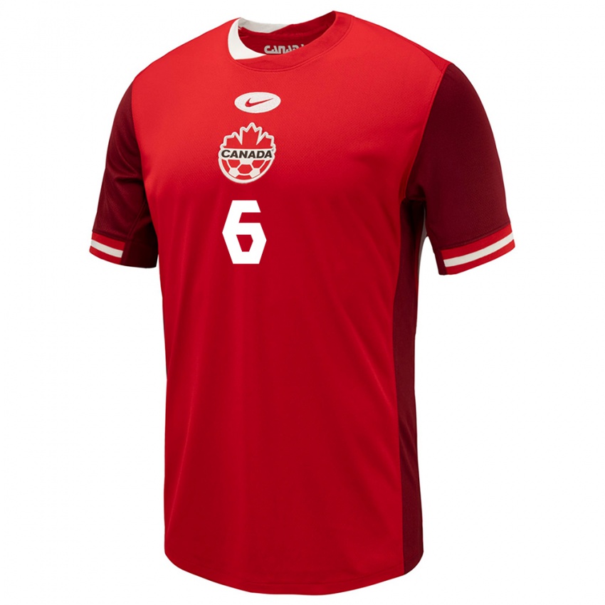 Hombre Camiseta Canadá Lazar Stefanovic #6 Rojo 1ª Equipación 24-26 La Camisa Perú