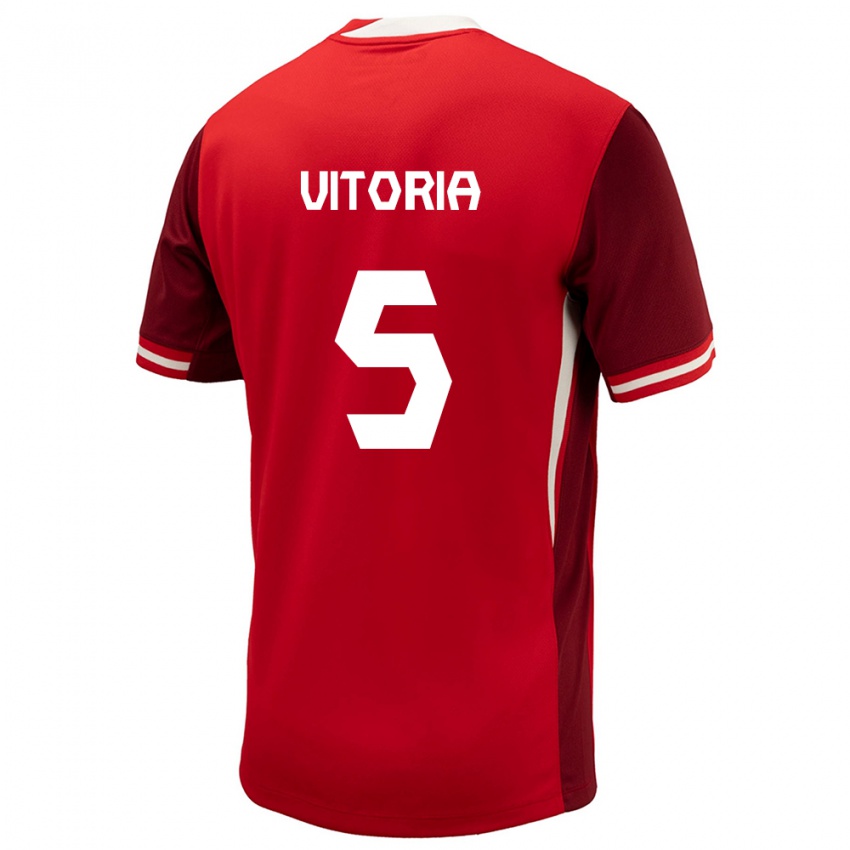 Hombre Camiseta Canadá Steven Vitoria #5 Rojo 1ª Equipación 24-26 La Camisa Perú