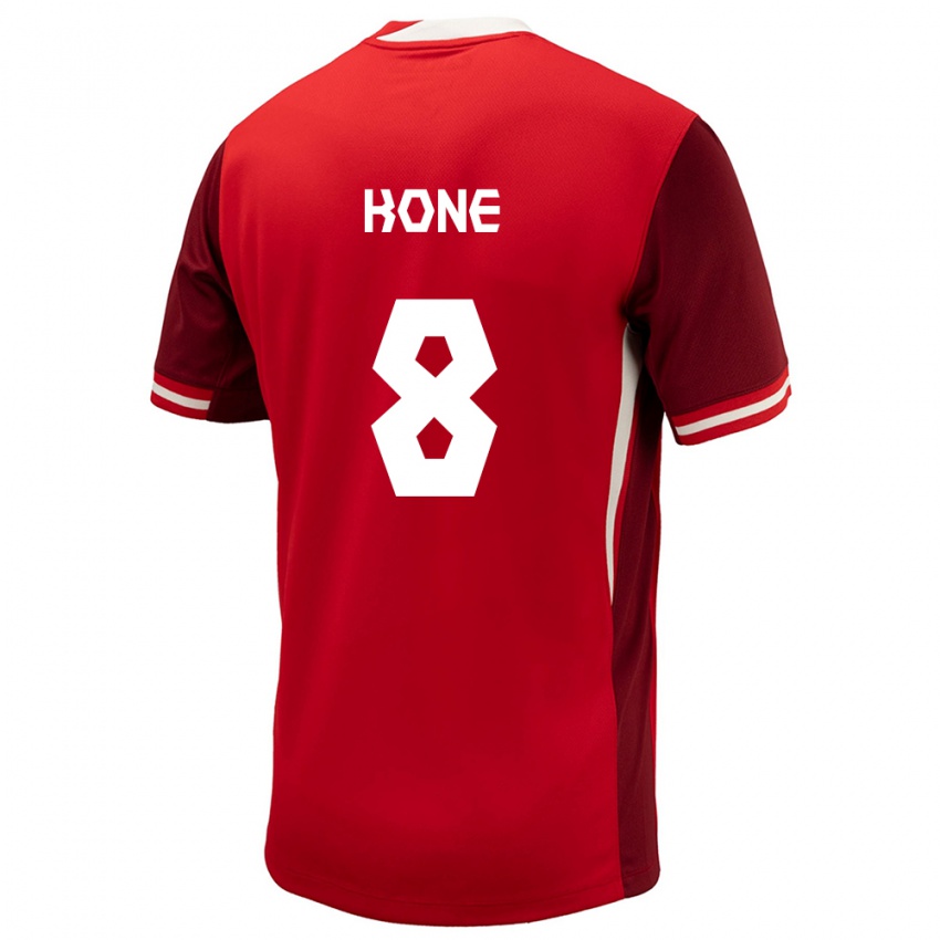 Hombre Camiseta Canadá Ismael Kone #8 Rojo 1ª Equipación 24-26 La Camisa Perú