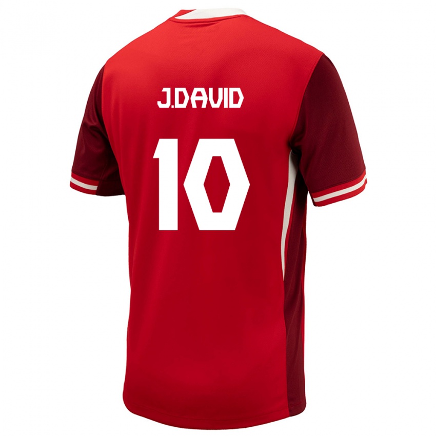 Hombre Camiseta Canadá Jonathan David #10 Rojo 1ª Equipación 24-26 La Camisa Perú