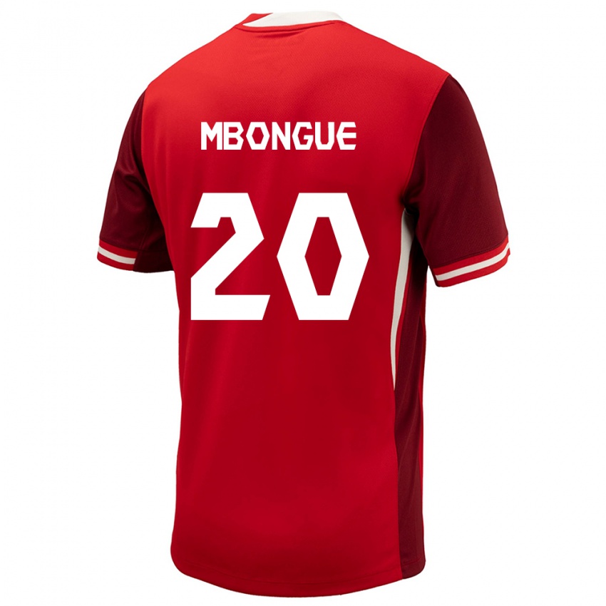 Hombre Camiseta Canadá Hugo Mbongue #20 Rojo 1ª Equipación 24-26 La Camisa Perú