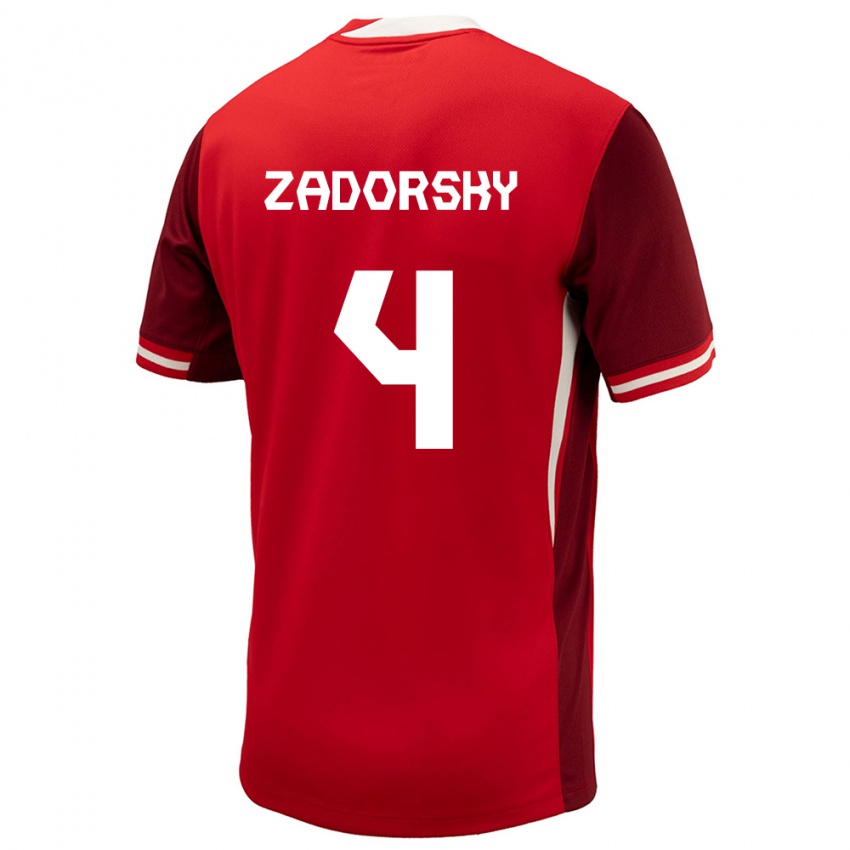 Hombre Camiseta Canadá Shelina Zadorsky #4 Rojo 1ª Equipación 24-26 La Camisa Perú