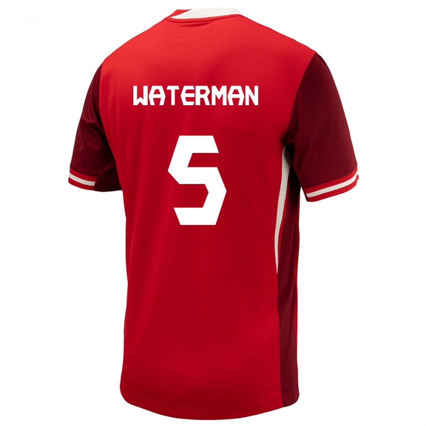 Hombre Camiseta Canadá Joel Waterman #5 Rojo 1ª Equipación 24-26 La Camisa Perú