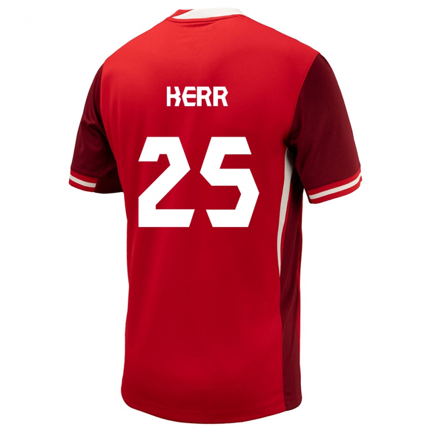 Hombre Camiseta Canadá Devon Kerr #25 Rojo 1ª Equipación 24-26 La Camisa Perú