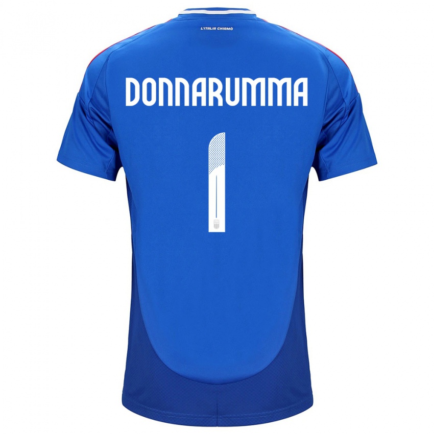 Hombre Camiseta Italia Gianluigi Donnarumma #1 Azul 1ª Equipación 24-26 La Camisa Perú