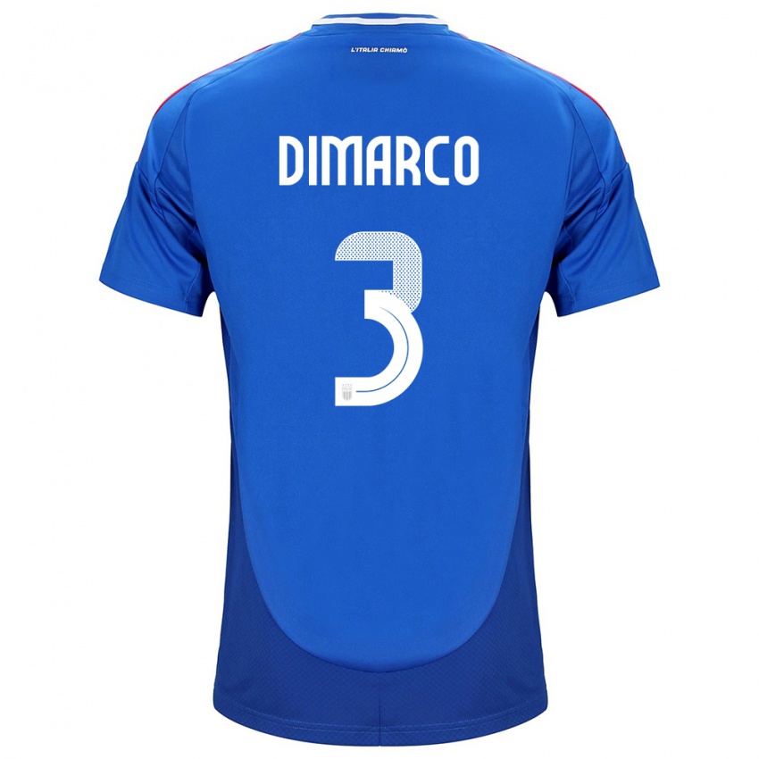 Hombre Camiseta Italia Federico Dimarco #3 Azul 1ª Equipación 24-26 La Camisa Perú