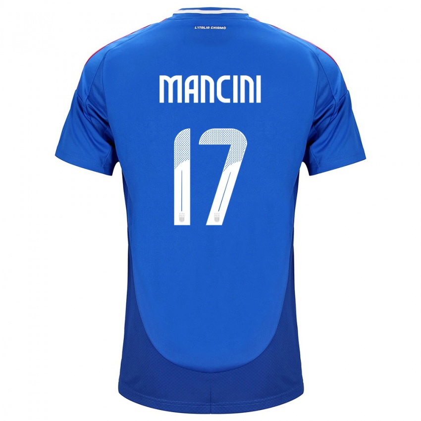 Hombre Camiseta Italia Gianluca Mancini #17 Azul 1ª Equipación 24-26 La Camisa Perú