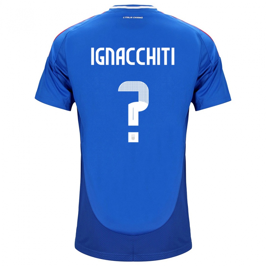 Hombre Camiseta Italia Lorenzo Ignacchiti #0 Azul 1ª Equipación 24-26 La Camisa Perú