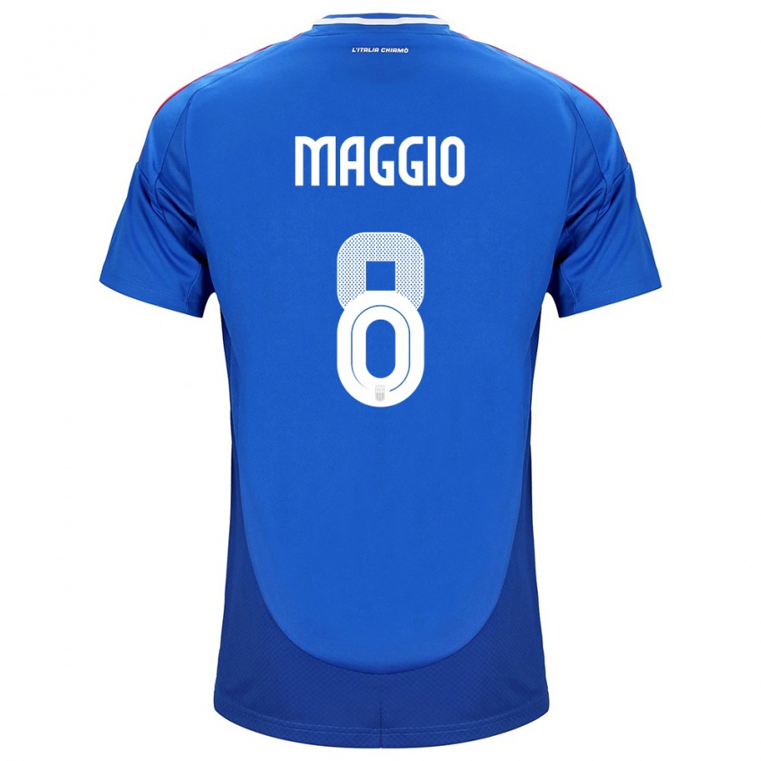 Hombre Camiseta Italia Luca Di Maggio #8 Azul 1ª Equipación 24-26 La Camisa Perú