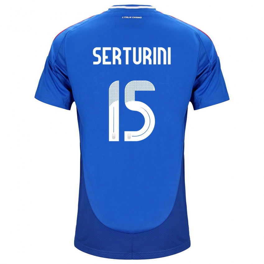 Hombre Camiseta Italia Annamaria Serturini #15 Azul 1ª Equipación 24-26 La Camisa Perú